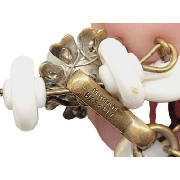 Stunning Vintage Miriam Haskell 1950 Vaseline Glass Yellow Necklace Signed Rare - Picture 7 of 10